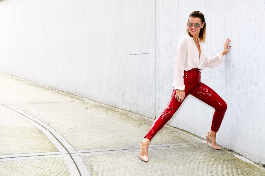 vinyl red pants 5